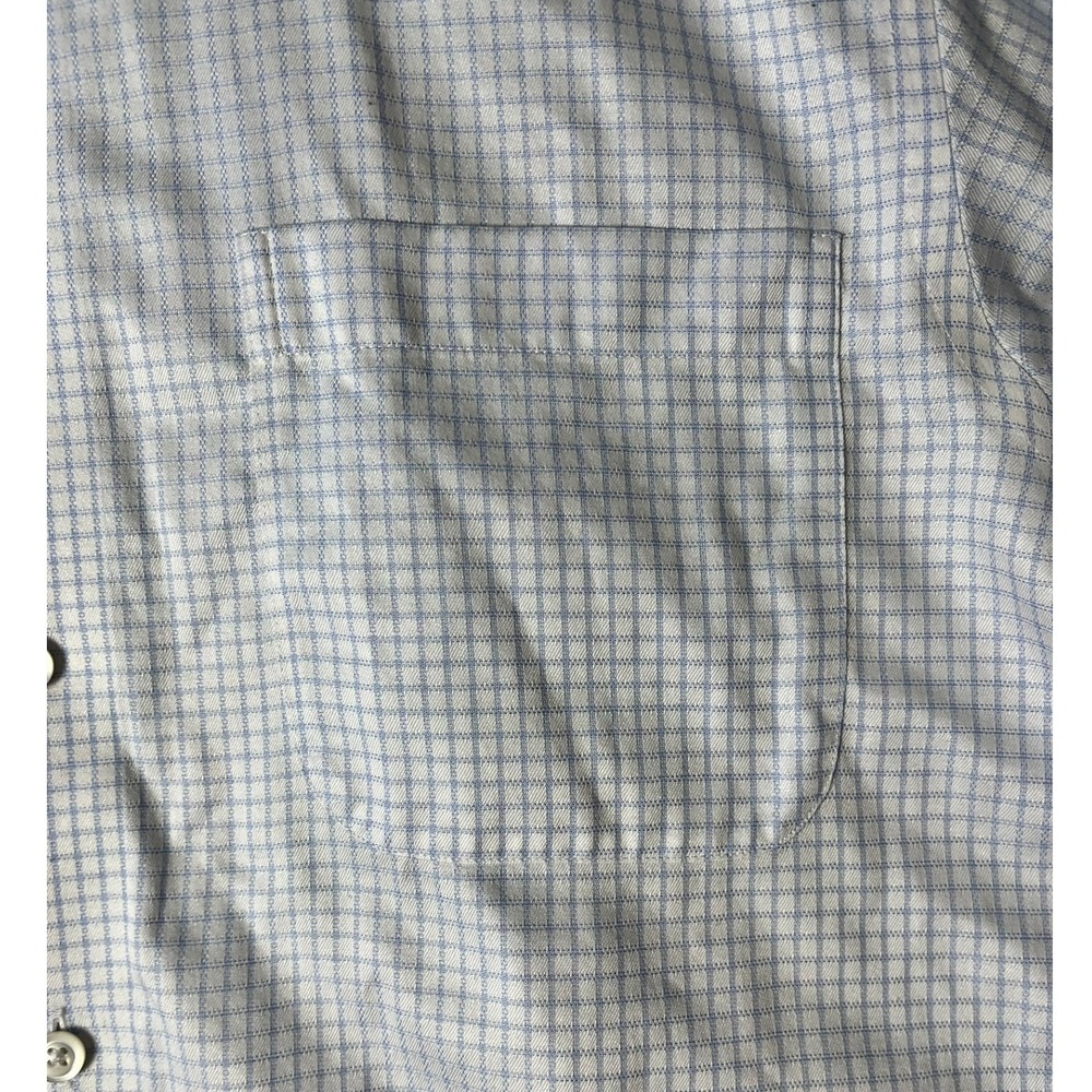Jos. A. Bank Button-Down Mens 16-34 Reserve Slim Fit Light Blue Check EUC - Picture 4 of 11